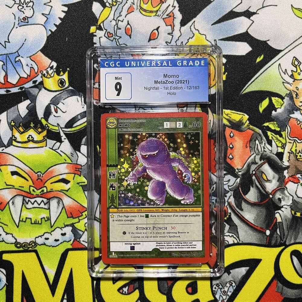 Metazoo Momo Mint CGC 9 Nightfall Full Holo 1st Edition Cryptid 12/163